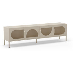 Mallorca Metal Four Door TV Stand - Cream Finish