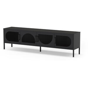 Mallorca Metal Four Door TV Stand - Black Finish by Andrew Piggott Contemporary Furniture