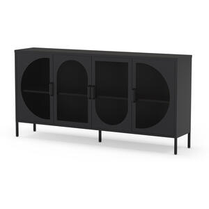 Mallorca Metal Four Door Sideboard - Black Finish