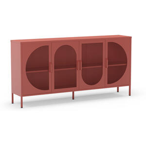 Mallorca Metal Four Door Sideboard - Terracotta Finish