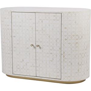 Basalt Art Deco Bone Inlay Patterned 2 Door Cabinet