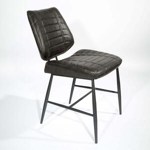 Corrine Dark Grey Vegan Leather Chair - Set Of 2