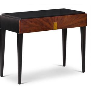 Beverly Acacia Wood & Black Satin Console Table 1 Drawer
