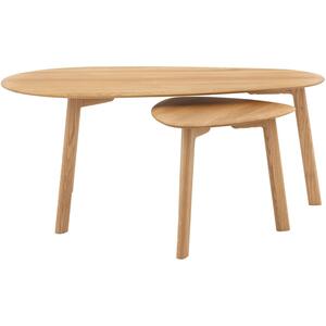 Madrid Retro Nest of 2 Coffee Tables in Oak or Walnut