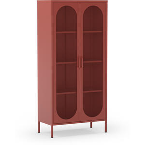 Mahon Metal Tall Two Door Occasional Cabinet - Terracotta