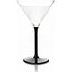 6 Martini Glasses 260ml Black Stem by Solavia