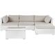 4 Seater PE Rattan Garden Corner Sofa Set White SANO II by Beliani