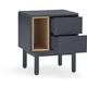 Corvo Two Drawer Night Tables (Pair) - Grey Anthracite and Light Oak Finish by Andrew Piggott Contemporary Furniture