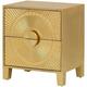 Coco Gold Embossed Metal Two Drawer Bedside by The Arba Furniture Company